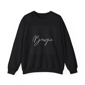 Bougie (Boujee) Black Crewneck Hoodless Heavy Blend™ Sweatshirt, Unisex Gift