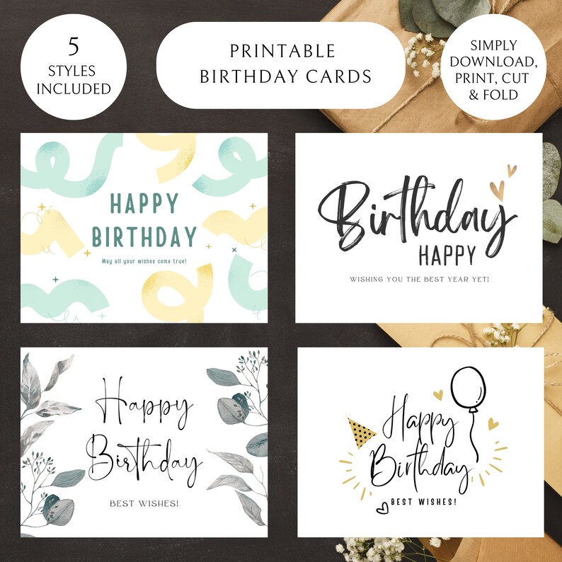 Birthday Card Printable Downloadable Birthday Card for Her, Him, Mom ...
