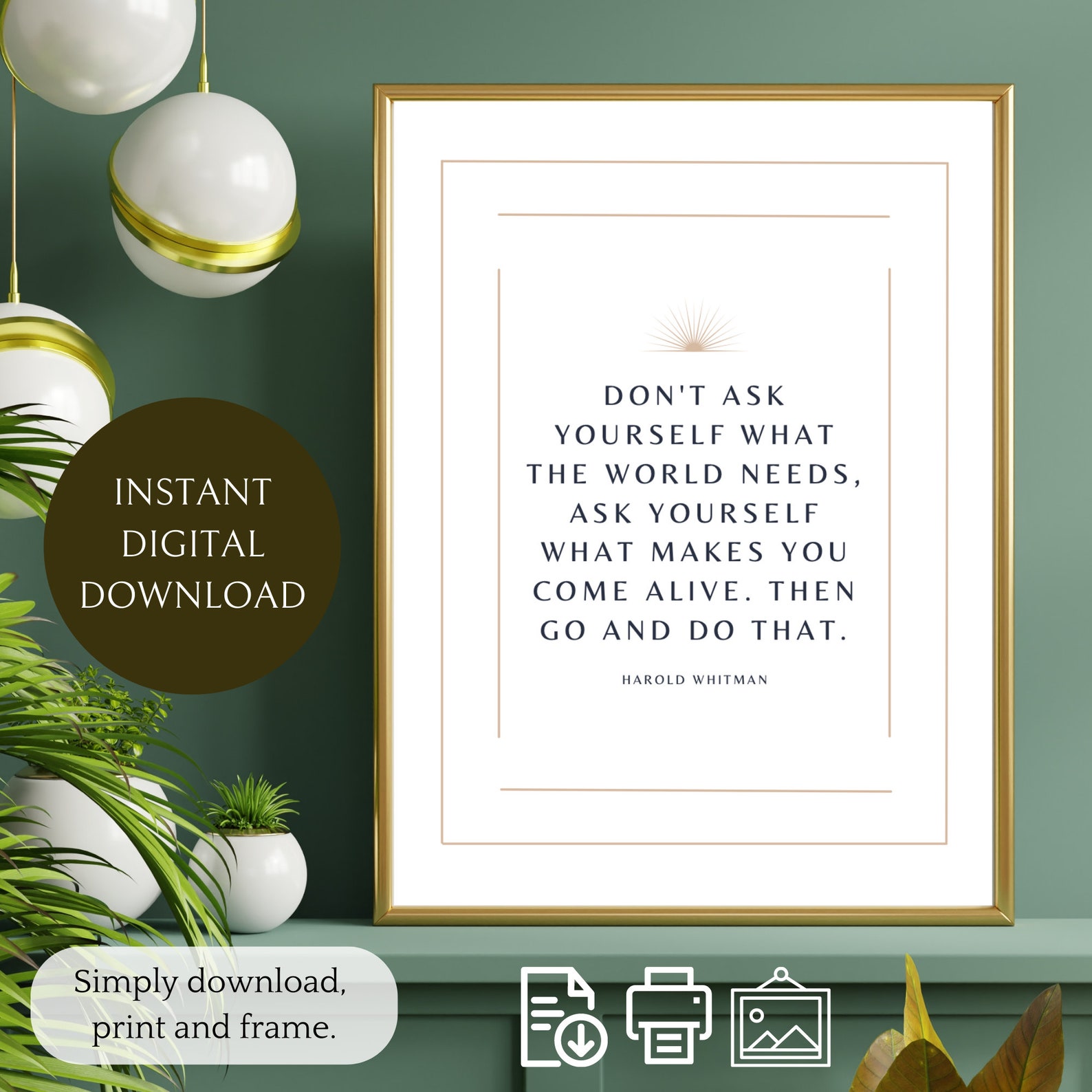 Inspirational Quotes Wall Art | Printable Wall Decor | Digital Download ...