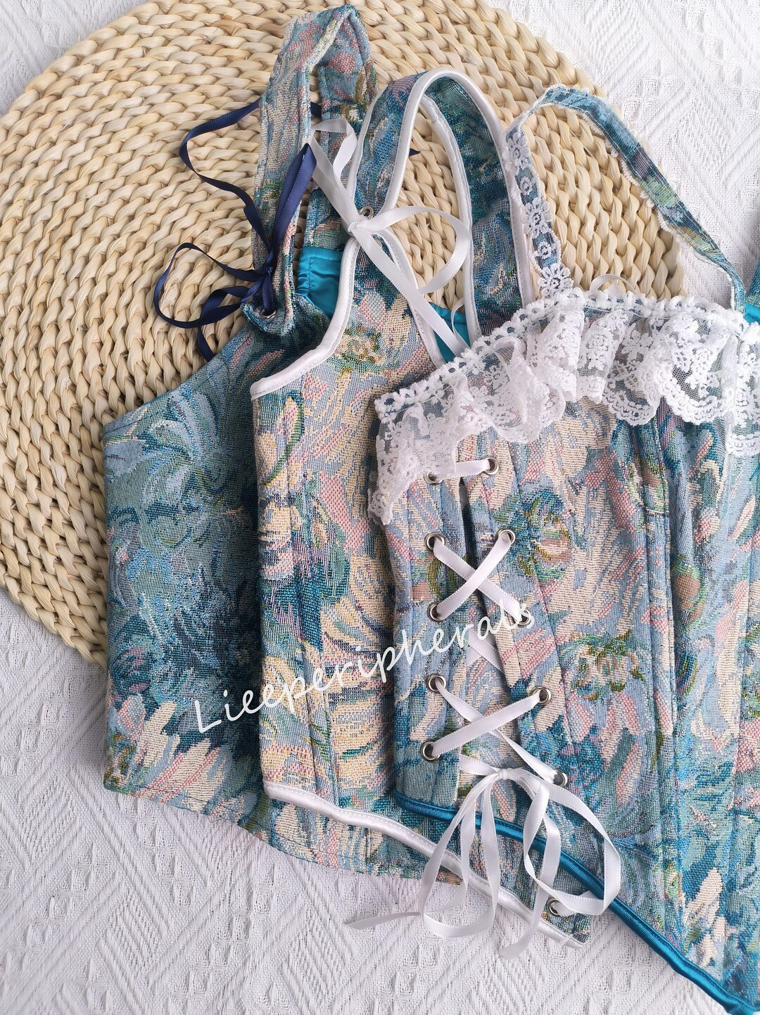 Blue Corset Medieval Corset Top Renaissance Corset Plus Etsy Canada