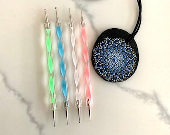 Set of 4 Dotting tools for mandala, Dot art tool for small dits, Nail art tool, Dot art projects and rock painting tool, Dotting