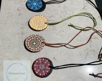 Mandala Jewellery Hand Painted Necklace for Women, Gift for Her