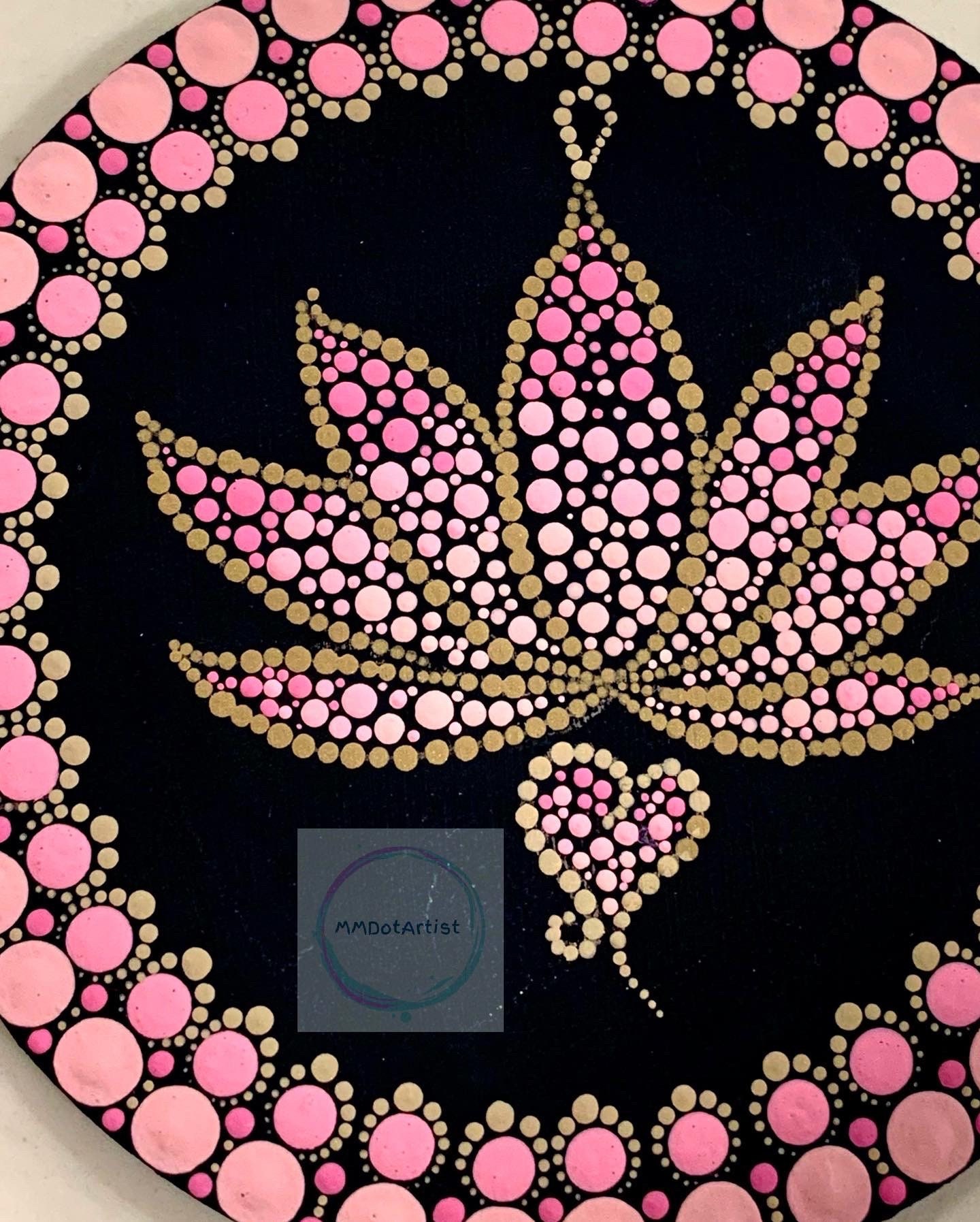 Acrylic Wall Decorhand Painted Lotus Flower Art Lotus Flower Etsy