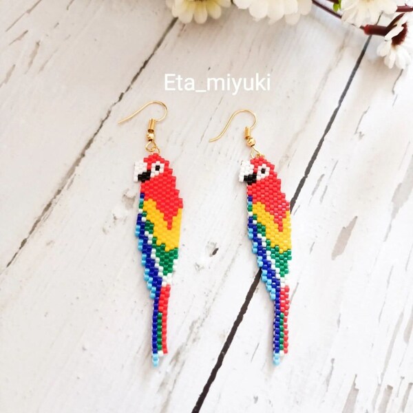 Parrot Earrings Etsy
