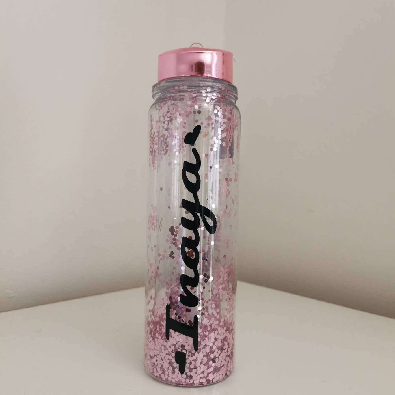 Glitter water bottle personalised water bottle pink water Etsy