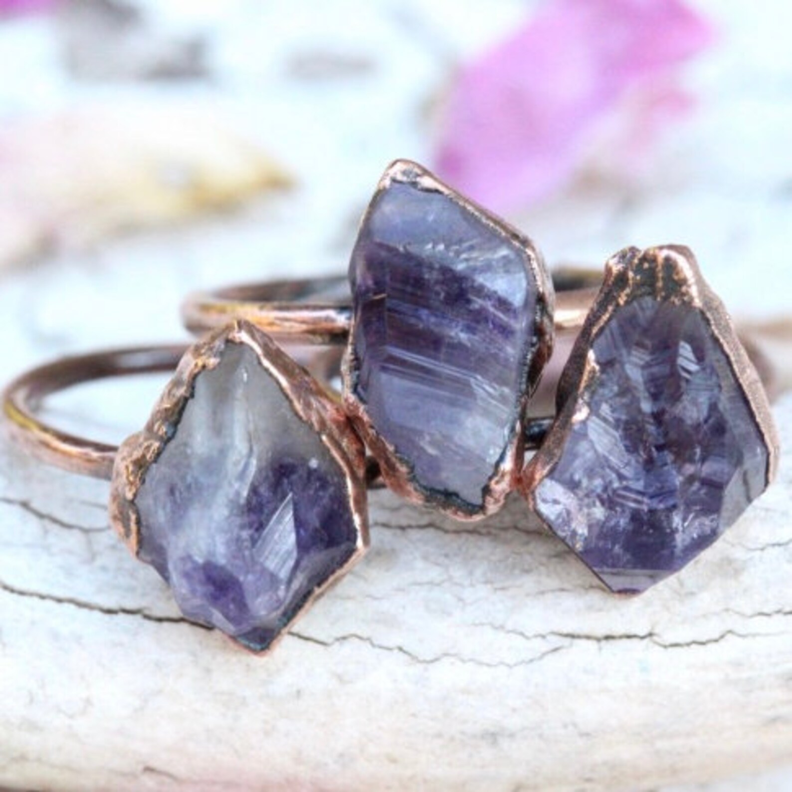 Amethyst Crystal Ring Etsy