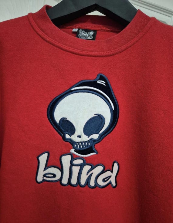 Vintage Blind Skateboards Reaper Graphic Spellout Embroidered