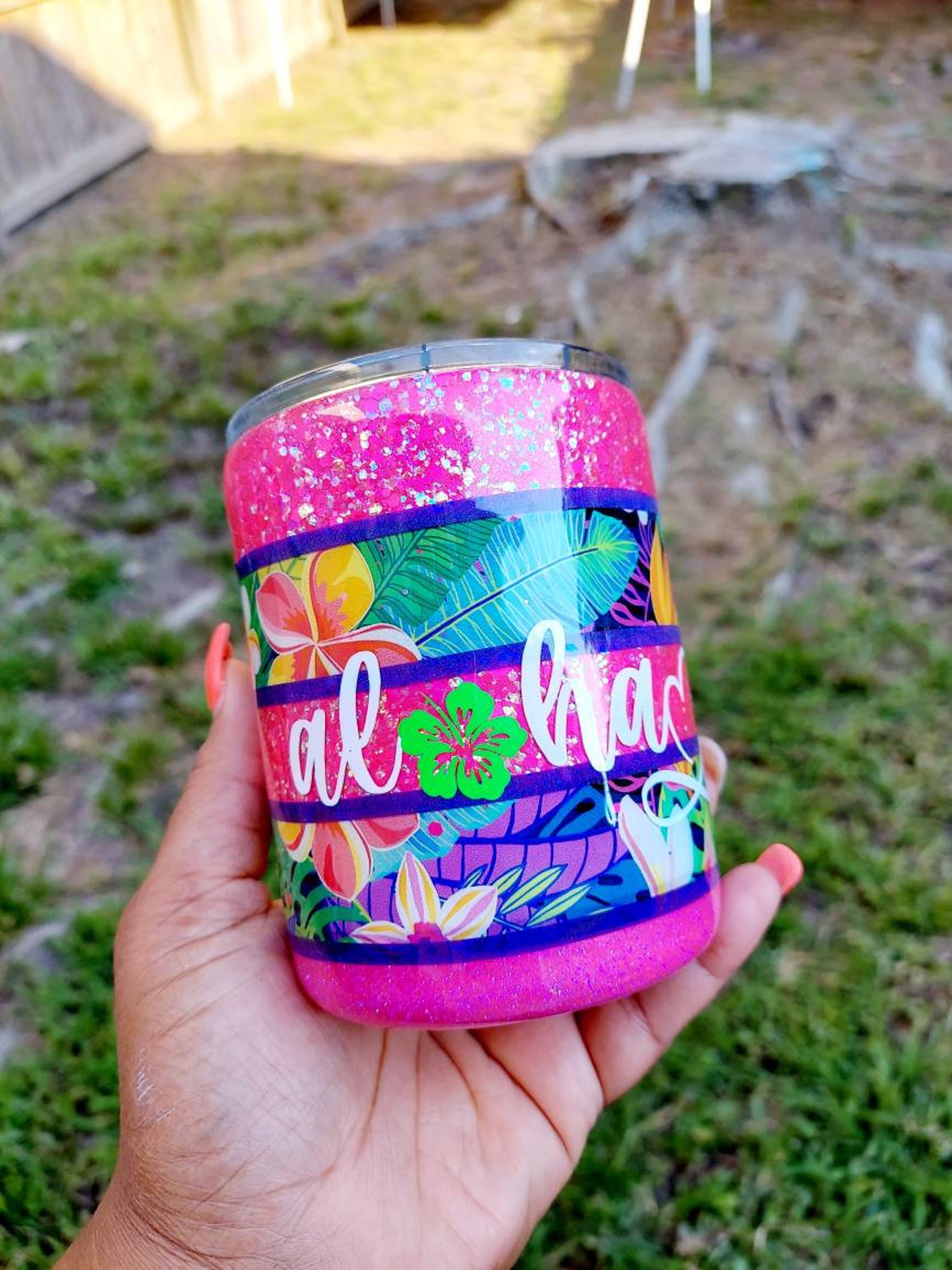 Tropical Tumbler Aloha Vacation Cups Hawaiian Tumbler Etsy