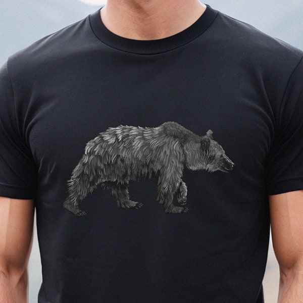 Grizzly Bear Shirt, Mens Bear Tshirt, Bear Nature Tee