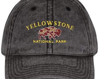 Yellowstone Bison Hat, Embroidered Buffalo Outdoor Cap