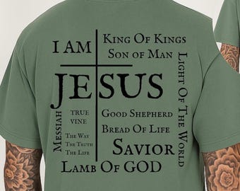 Jesus Is King Cross Shirt for Men, Christian Faith Tee