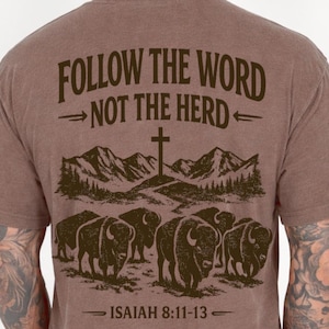 Christian Bison Buffalo Comfort Colors® TShirt Gift Tee, Isaiah Bible Verse Shirt