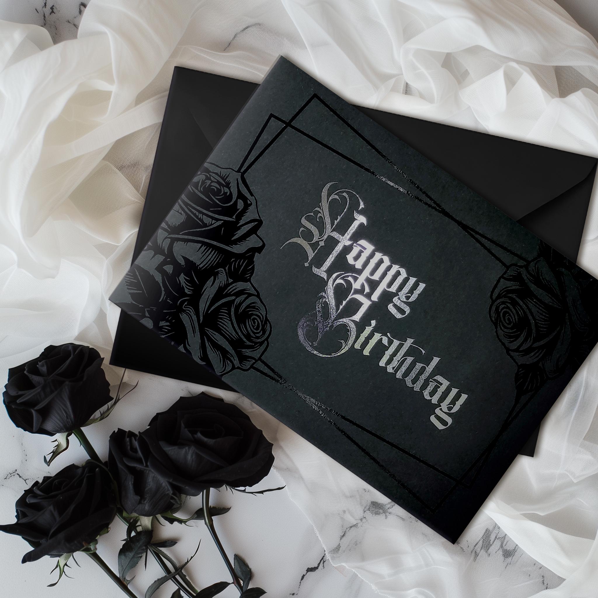 Gothic Geburtstagskarte Mit Gasmasken-Motiv – 17,5x12,5 Cm, Mit Umschlag, Für Grusel-Fans