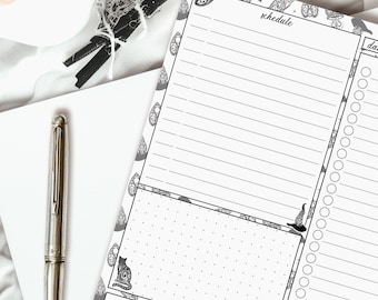 Magischer Tagesplaner | A5 Schreibtischunterlage | 50 Tage Kalender Seiten | Undatiert Arbeit Home Office Tagebuch | Gothic Witchy Alternatives Briefpapier
