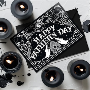 Ouija Vatertagskarte - Gothische Alternative Vatertagskarte, dunkle Ästhetik, gruseliges Vatertagsgeschenk, okkulter Geist Board Design