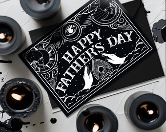 Ouija Father&#39;s Day Card – Gothic Alternative Dad Card, Dark Aesthetic, Spooky Father&#39;s Day Gift, Occult Spirit Board Design
