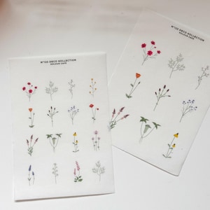 Pegatinas para planificadores / Flores silvestres / Pegatinas mate N4 / Bonitas pegatinas de acuarela l Pegatinas minimalistas sencillas para planificadores y diarios / Reino Unido