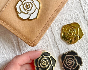 Broche magnético / Broche de rosa / Broche de accesorios para agenda / Broches dorados y plateados / Stalogy Hobonichi Weeks A5 A6 B6 Personal Classic HP Pocket / Reino Unido