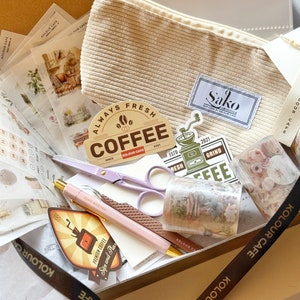 Kolour Cafe-bundels | The Tall and Grande | Stickers voor planner en dagboek | Opbergdoos | Etui | Minimalistische briefpapiersets | Cadeaubundel: