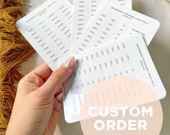 Set of 4 Custom Planner Stickers | Transparent | Matte Glossy Clear Text Stickers | Simple Minimalist Stickers for Planners | UK Seller