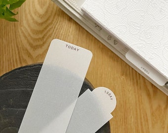 Rounded Tab Page Markers | Minimalist Premium Vellum Today Dividers | A5 A6 B6 Half Letter Personal Mini Classic HP Pocket  | UK Seller