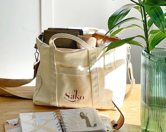Planner Tote Bag | Canvas Tote Bag | Minimalist | Kolour Kaddy | Kolour Kase | Minimalist Stationery | A5 A6 B6 Personal Pocket  | UK
