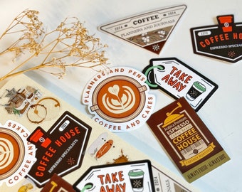 Coffee Vinyl Stickers Vol 2 | Waterproof Matte Die Cut Stickers for Laptops Water Bottle and Planners | Cute Affordable Gift for Students