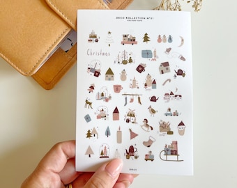 Christmas Planner Stickers | Holiday Ornament Stickers | N31 Washi Sheet | Minimalist Stickers for Journals | UK