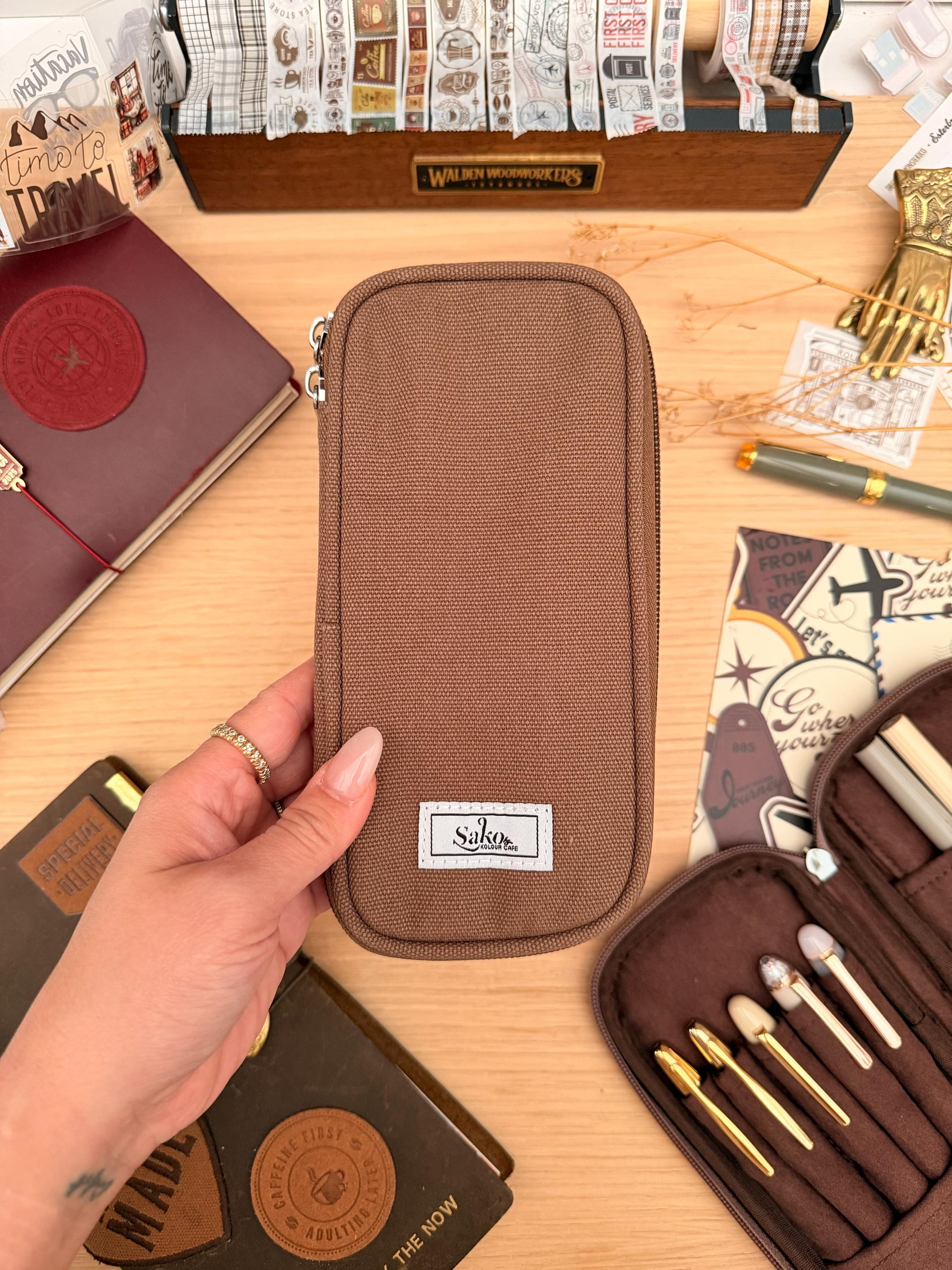 Pen Pouch | Moka Canvas | Sako Zipped Pencil Case | Minimalist