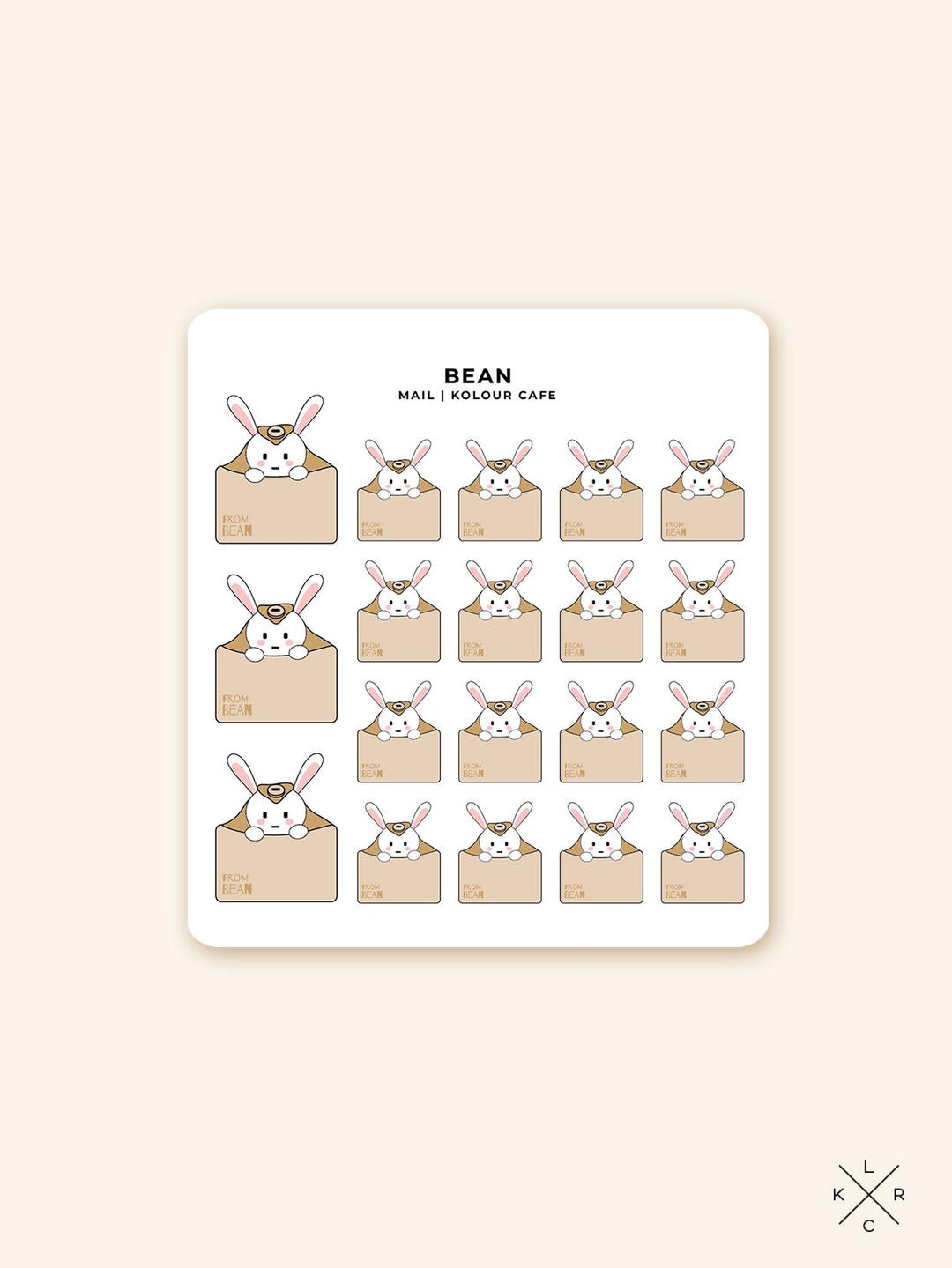 Bean Plot Sticker Mail / Letter B044 Cute Character Sticker | Bean Bunny | Kawaii Journal ...