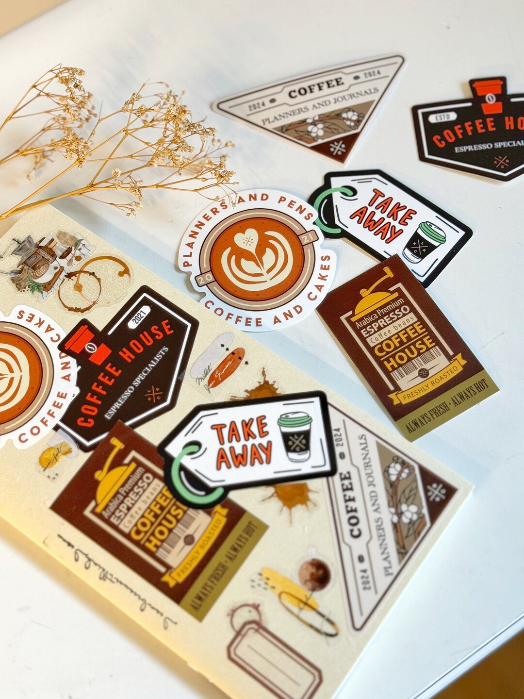 Coffee Vinyl Stickers Vol 2 | Waterproof Matte Die Cut Stickers for ...