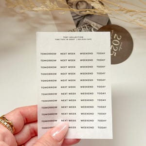 Minimalist Transparent Text Planner Stickers | Functional Washi Time  Labels | Clear Planner Stickers for Schedule | UK Seller