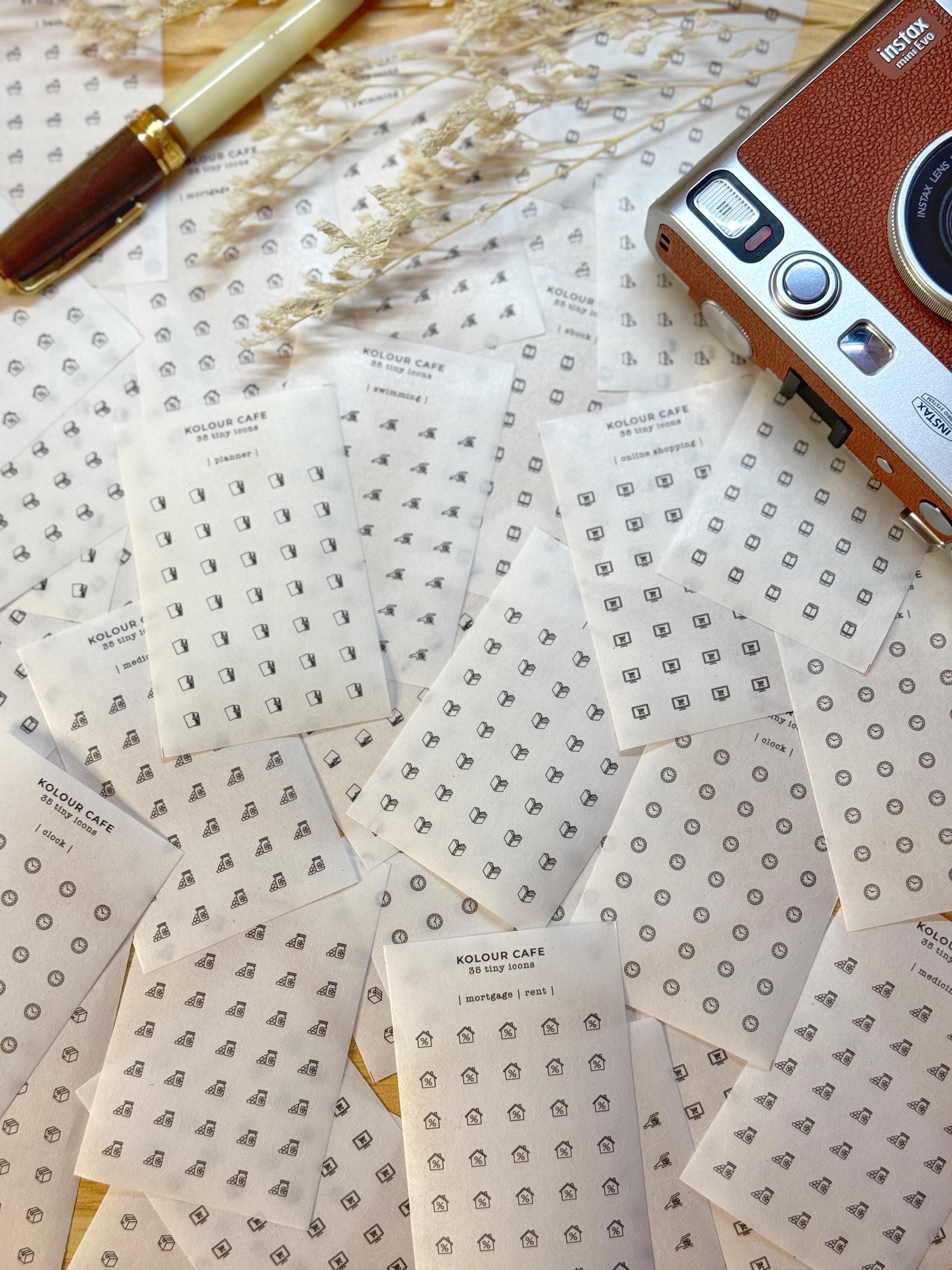 Mini Icon Stickers - Plaster | Thermometer | Minimalist Planner Icons ...