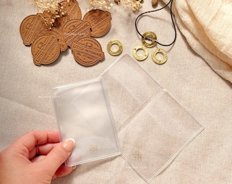 Juego de dos insertos transparentes para tarjetas y archivos para cuadernos Travelers Notebook de tamaño mini o de bolsillo / inserto de plástico TN tamaño tarjeta de 20.º aniversario