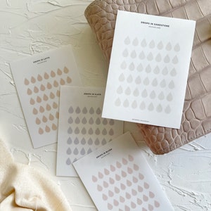 Planner Drop Stickers | Minimalist|  Neutral | Matte Transparent Stickers | A5 Pocket Personal Journals | UK seller