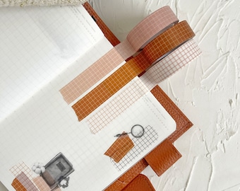 Washi Tape | Grid Washi | Simple Washi Tape | Minimalist | Decorative Washi Tape | 15MM Washi Tape for Journals and Planners