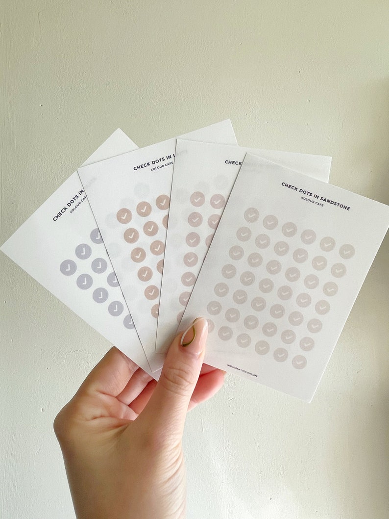 Planner Dot Stickers Check Marks Minimalist Staples Etsy