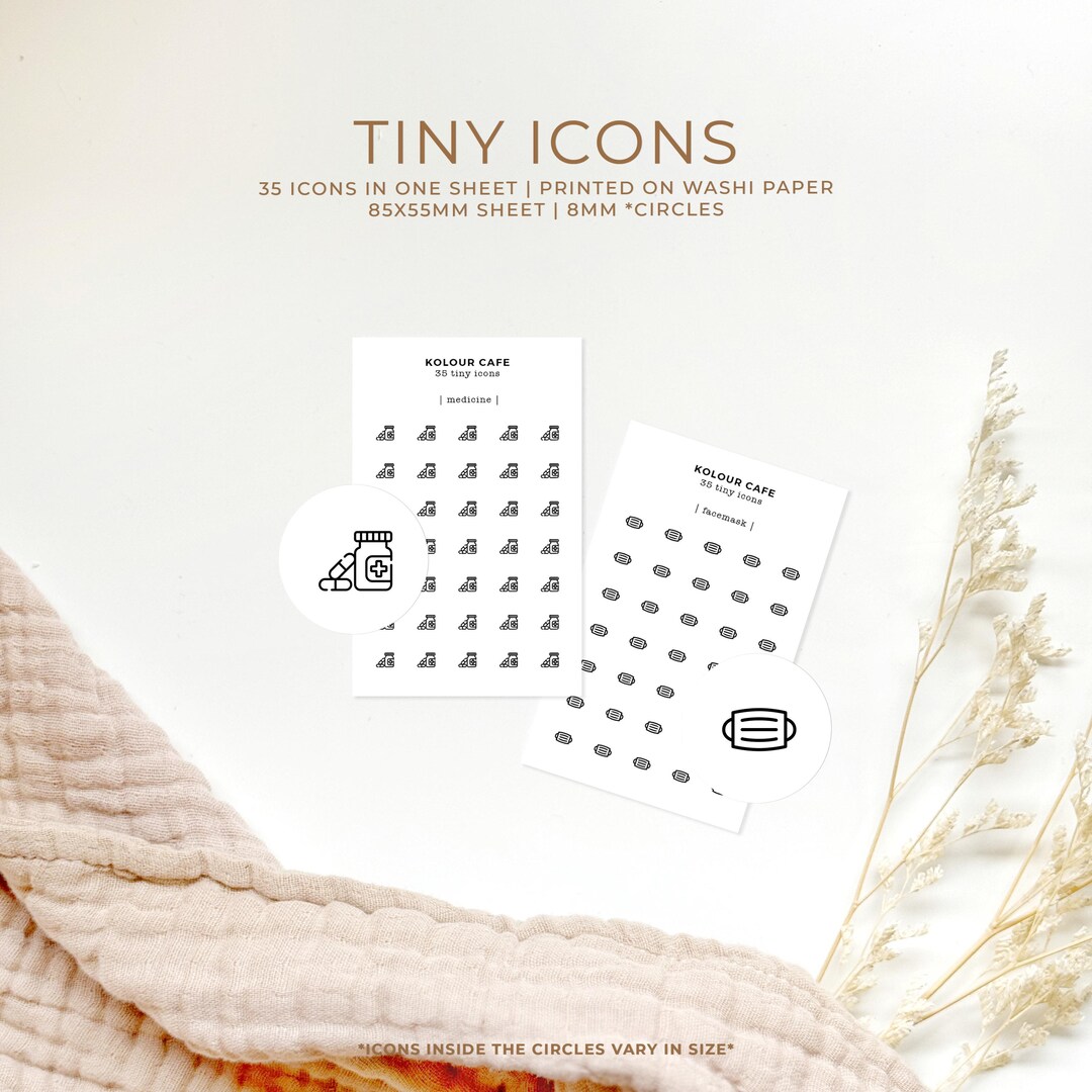 Mini Icon Stickers - Tablets | Meds Minimalist Planner Icons | Matte ...