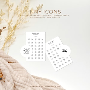 Minipictogramstickers: schoonmaken | Koken | Minimalistische plannerpictogrammen | Mat | A5 Pocket Plus Personal A6 B6 FCC Hobonichi Stalogy | VK: