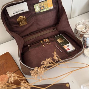 Pochette Sako Organizer TN en faux nubuck | Trousse zippée | Sac de papeterie | Étuis zippés | Étuis passeport standard TN