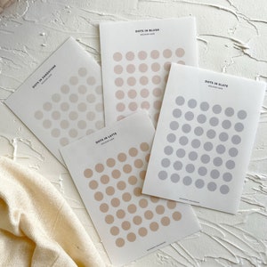 Planner Dots Stickers | Minimalist|  Neutral | Matte Transparent Stickers | A5 Pocket Personal Journals | UK seller