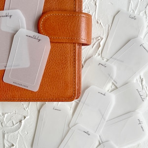 Marcador de Página Flutuante | Abas Finas | Divisores Minimalistas de Acetato | Stalogy | Hobonichi Weeks | A5 A6 B6 Personal Classic HP Pocket | Reino Unido