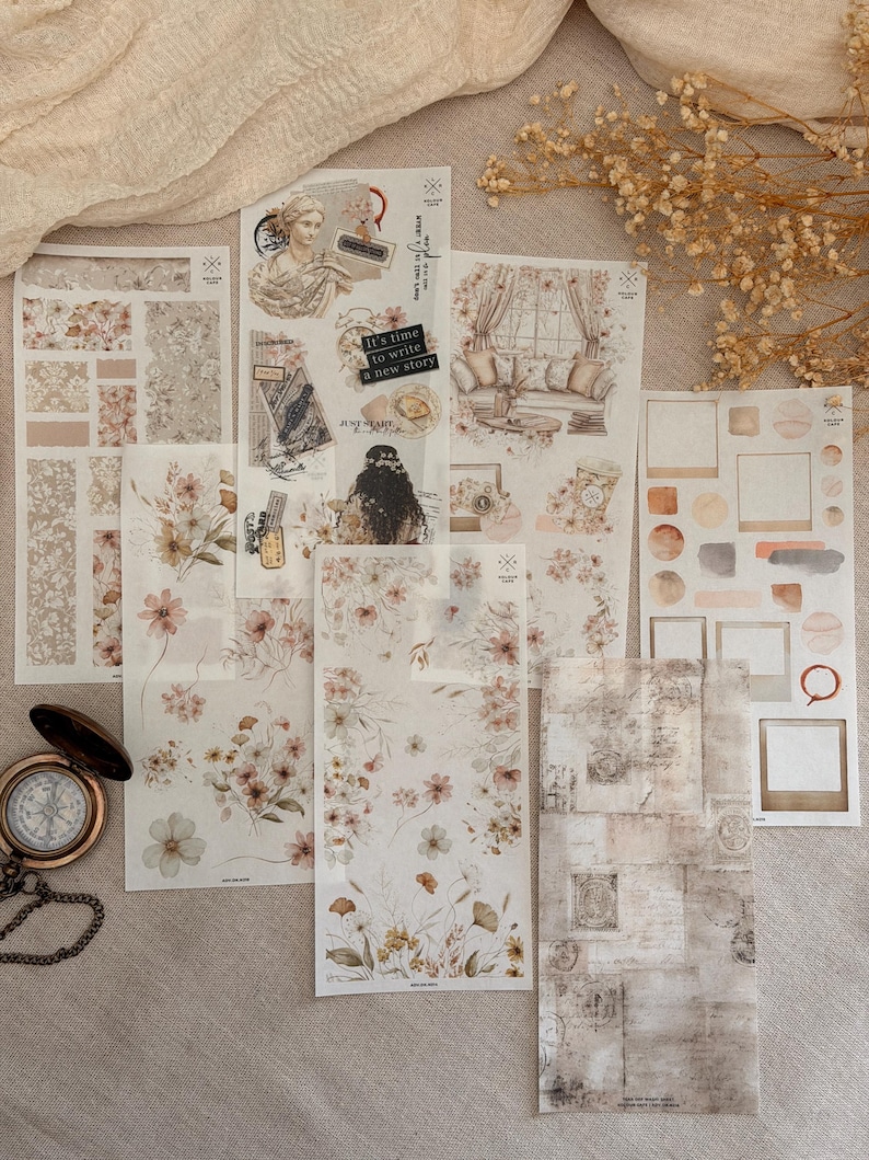 Soft Vintage Floral Sticker Kit | the Edit 2025 Advent | Floral ...