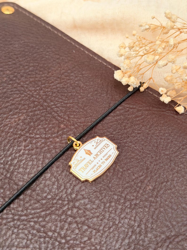 Travel Archives Planner Charm | Traveler's Notebook Enamel Charm Decor | Kolour Cafe TN | Enamel Planner Pin | Accessories
