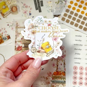 Extras* Foliertes Monatsplaner-Abo | Mai 2025 Schreibwaren | Versandfertig | Transparent Matte Deko-Sticker | Stanzteile