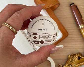 Cafe Tee Washi Tape schmal | Gitter Karo Washi | Café Nr. 2 | Einfarbiges dekoratives 10 mm Washi Tape für Journals und Planer