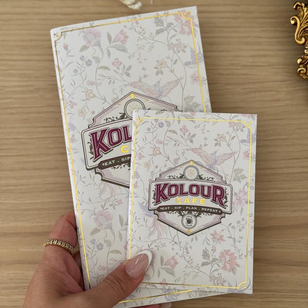 Foiled Sticker Album Insert for Traveler's Notebook | Cafe Menu | Reusable Sticker Release Paper | Storage for Journals and Planners