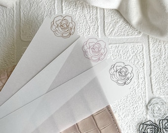 Rose Page Marker | Minimalist Premium Vellum Today Dividers | A5 A6 B6 Half Letter Personal Mini Classic HP Pocket Hobonichi Stalogy | UK