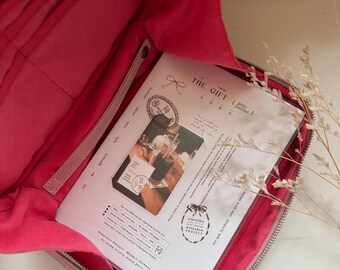 Sako Organizer and TN Pouch Faux Nubuck Sorbet Zipped Pencil