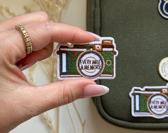 Stick On Cafe Embroidered Patch | Travel Camera | Applique | Notebook Backpack Patches | Cute Traveler&#39;s Notebook Journal Patch